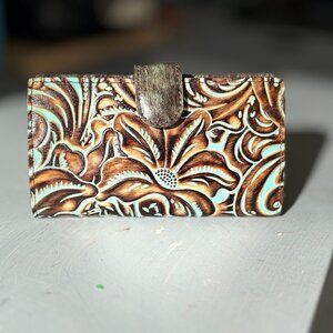 Patricia Nash Linnet Classic Tooled Leather Wallet, Turquoise